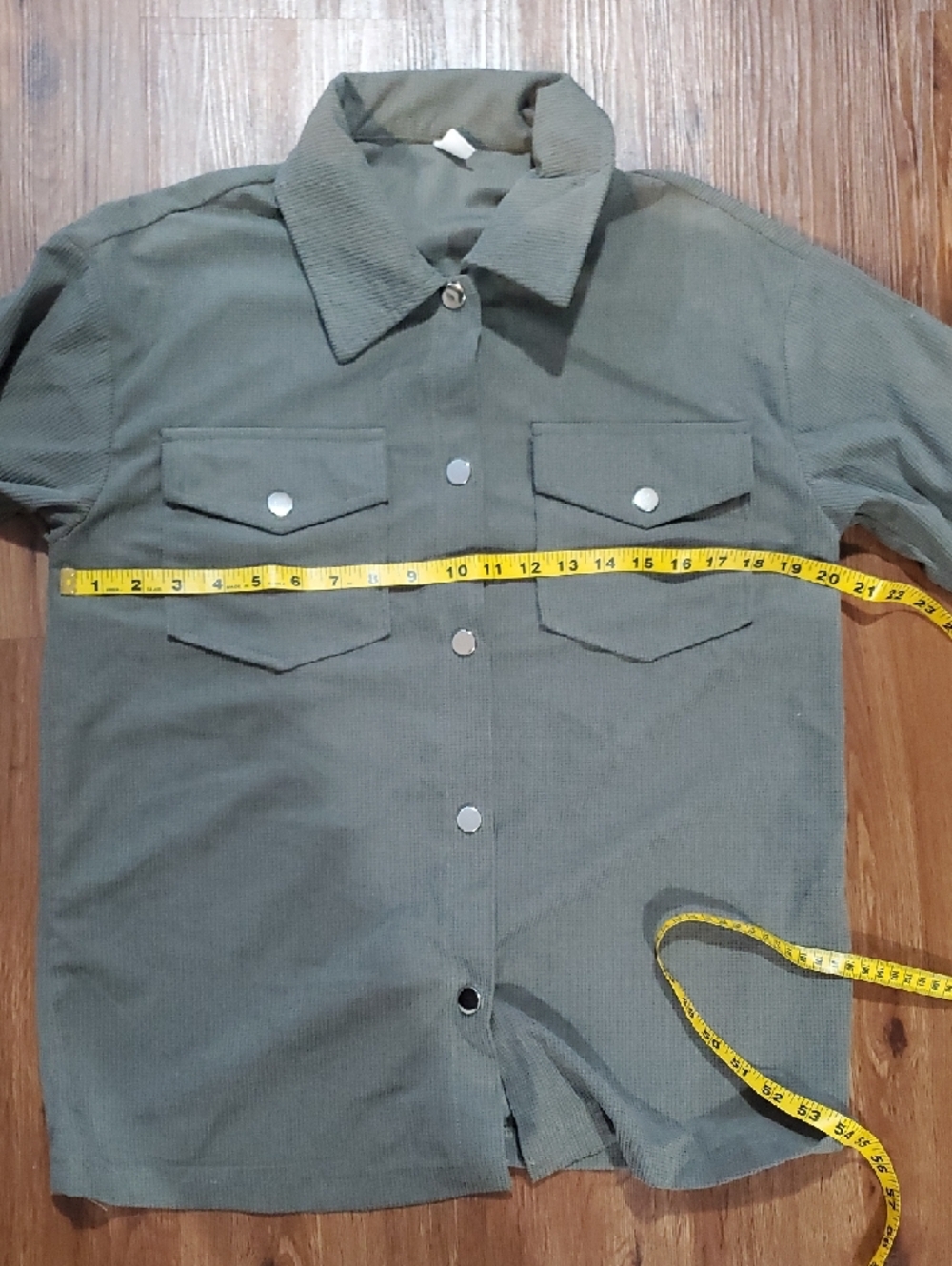 Olive Green Button-Front Utility Jacket - Picture 4 of 4